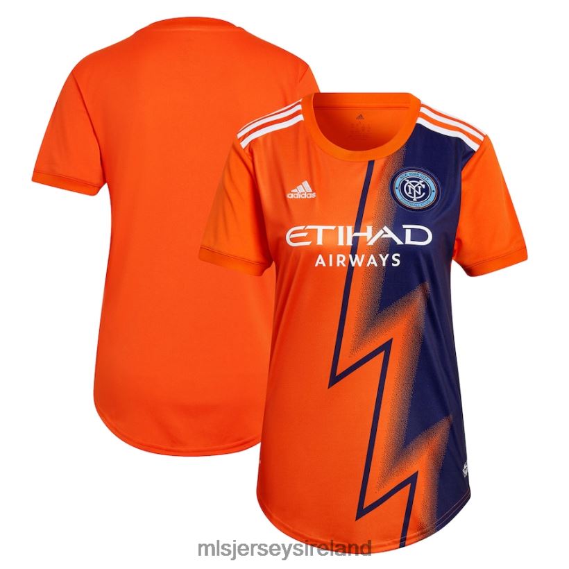 Jersey New York City FC Adidas Orange 2022 The Volt Kit Replica Blank Jersey Women MLS Jerseys RR22VR878