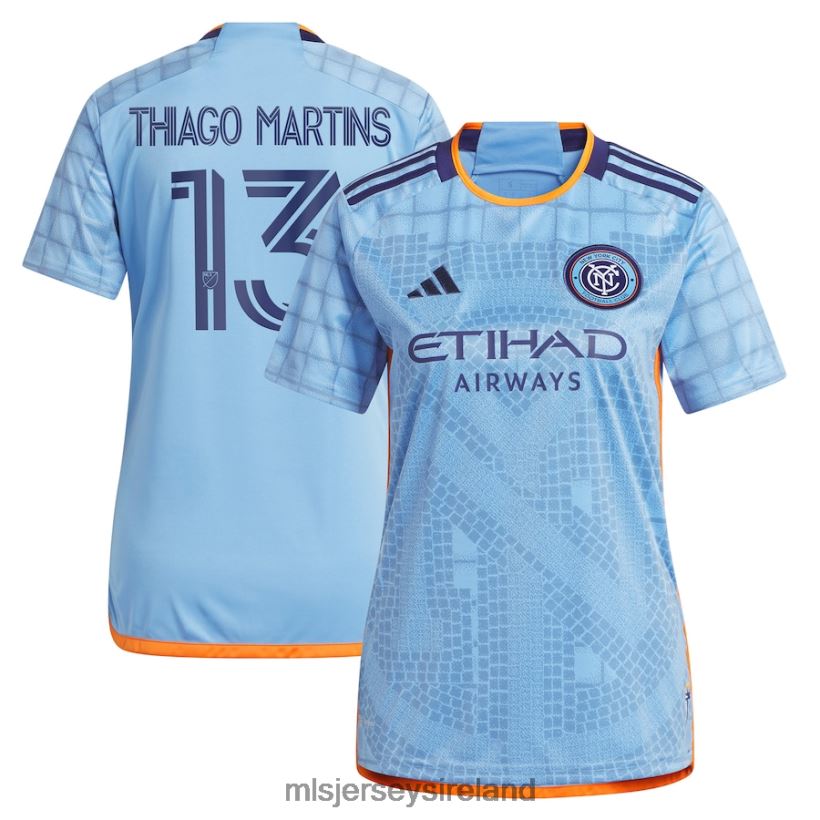 Jersey New York City FC Thiago Martins Adidas Light Blue 2023 The Interboro Kit Replica Player Jersey Women MLS Jerseys RR22VR1113