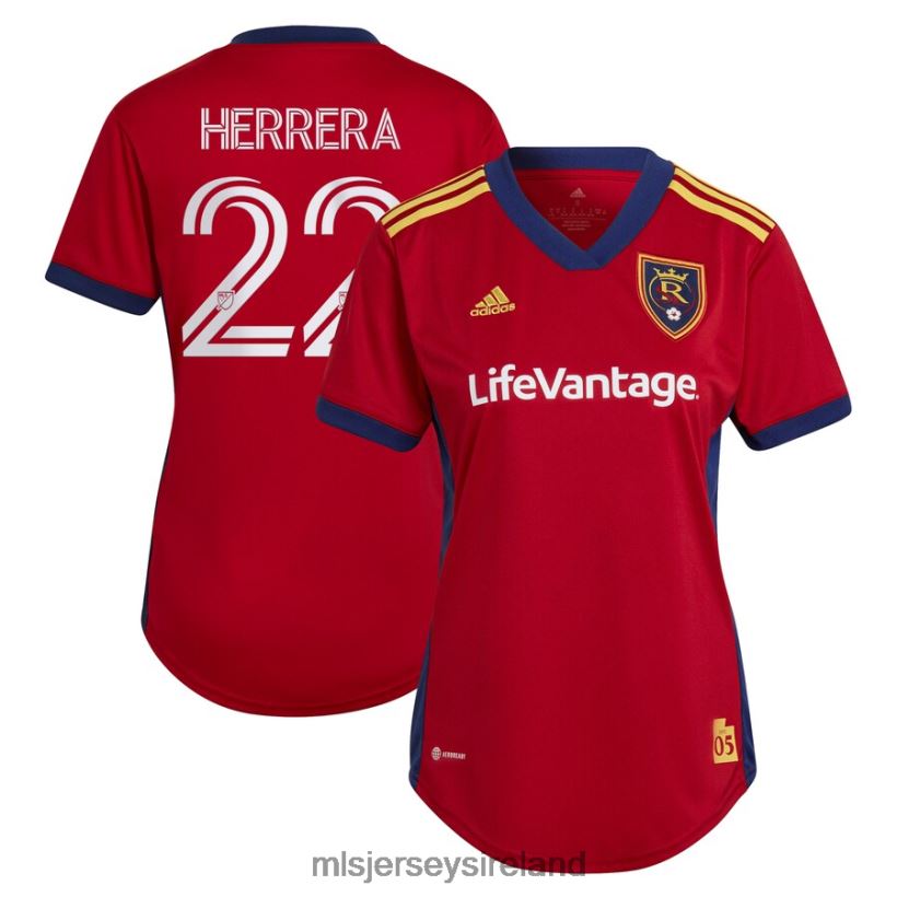 Jersey Real Salt Lake Aaron Herrera Adidas Red 2022 The Believe Kit Replica Player Jersey Women MLS Jerseys RR22VR1492