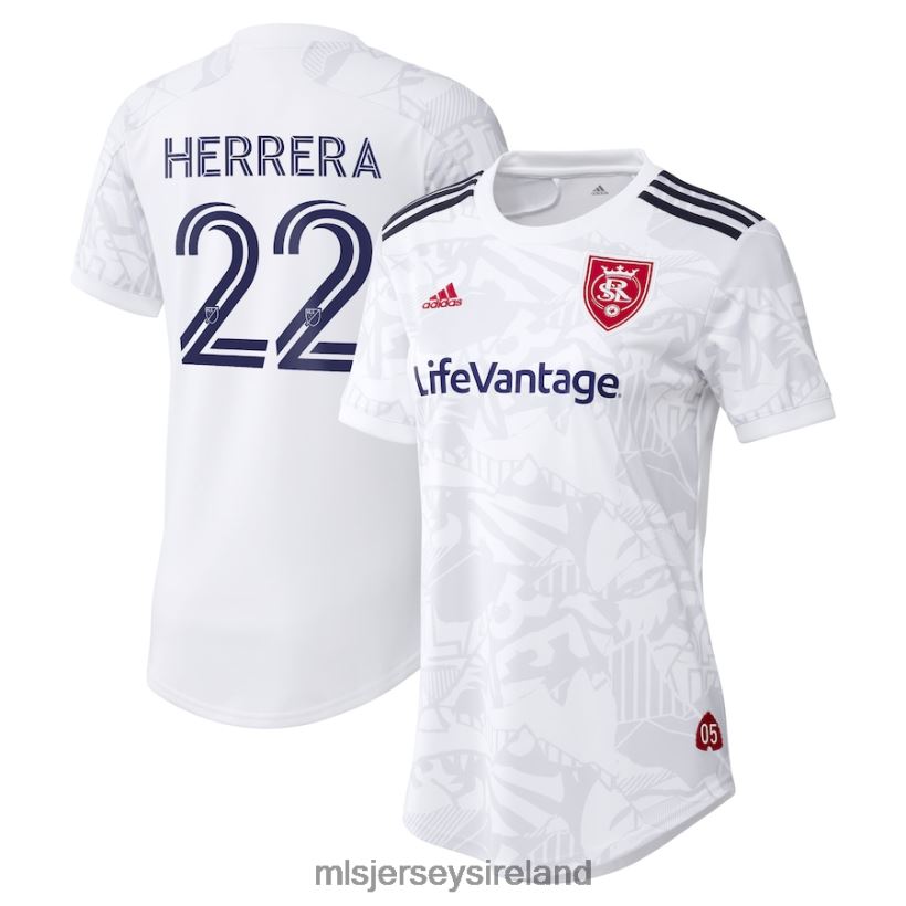 Jersey Real Salt Lake Aaron Herrera Adidas White 2021 The Supporter's Secondary Replica Player Jersey Women MLS Jerseys RR22VR1474